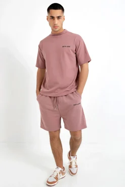 Short Essential Logo Rose Fonce
