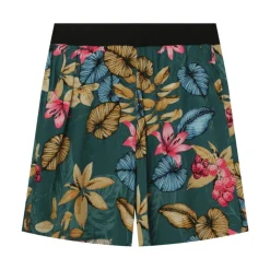 Short Fluide Fleuri Vert