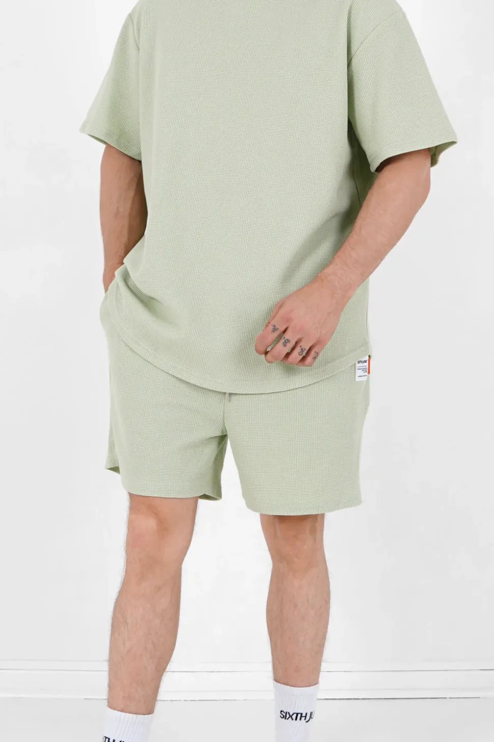 Short Gaufre Vert Clair