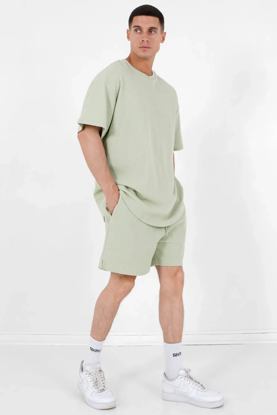 Short Gaufre Vert Clair