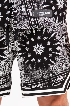Short Imprime Bandana All-Over Noir