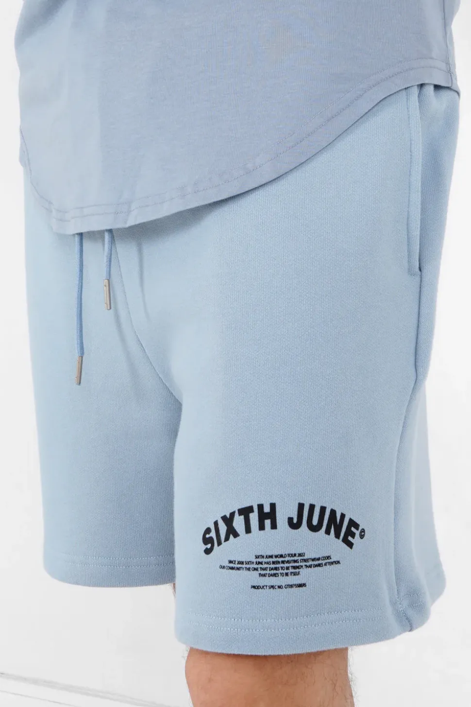 Short Logo Incurve Bleu Clair