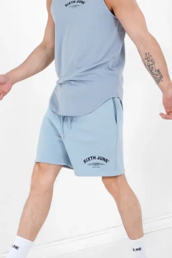 Short Logo Incurve Bleu Clair