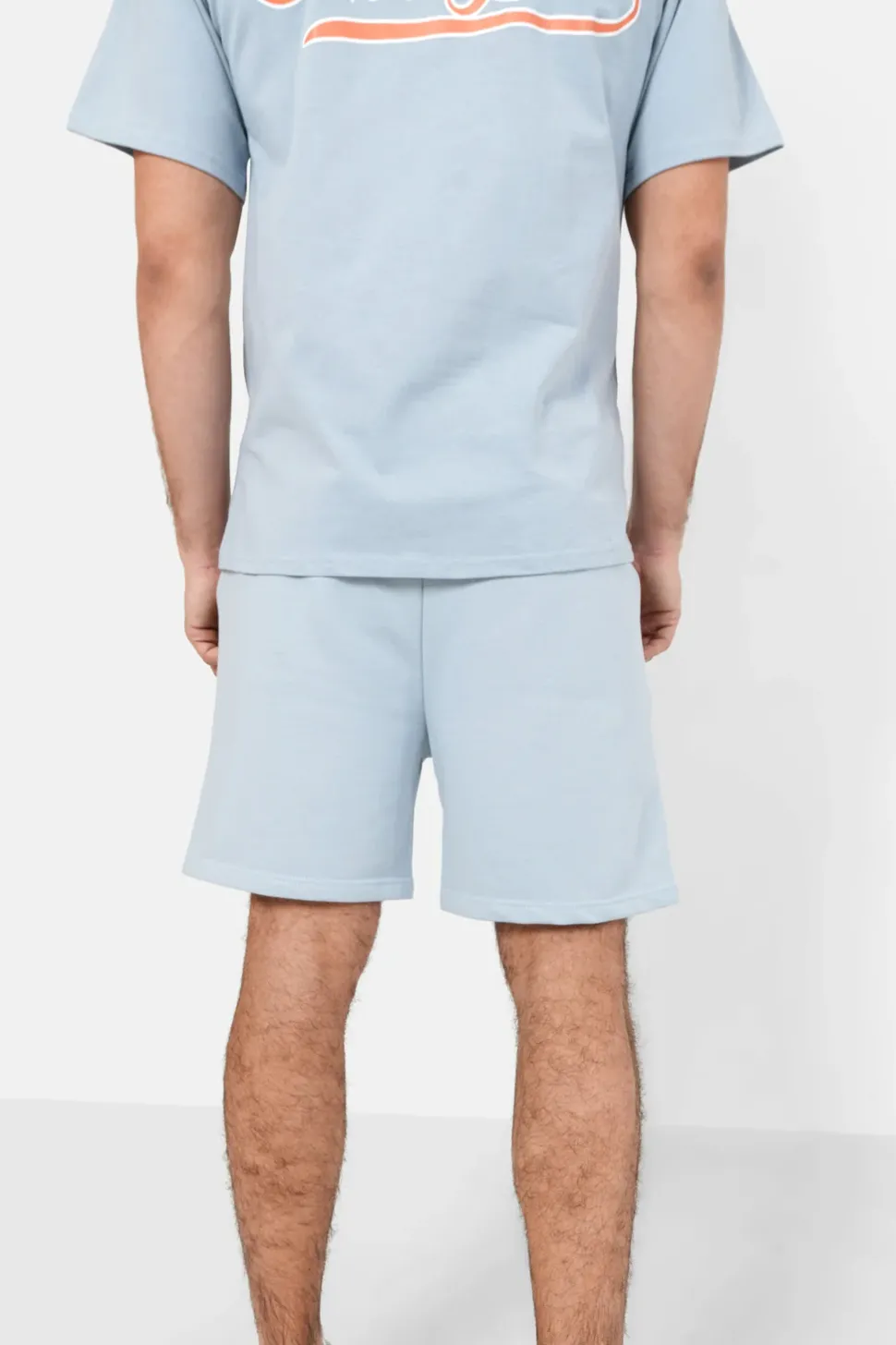 Short Logo Retro Bleu Clair