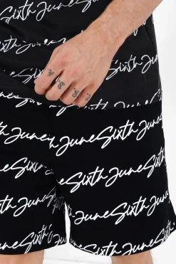 Short Logo Signature Imprime Noir