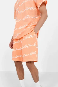 Short Logo Signature Imprime Orange