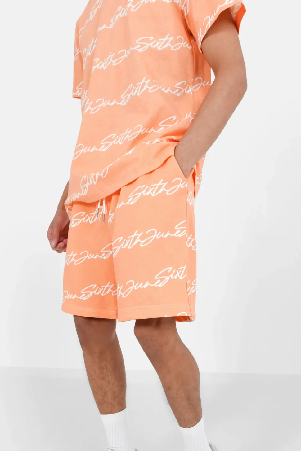 Short Logo Signature Imprime Orange