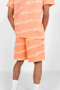 Short Logo Signature Imprime Orange