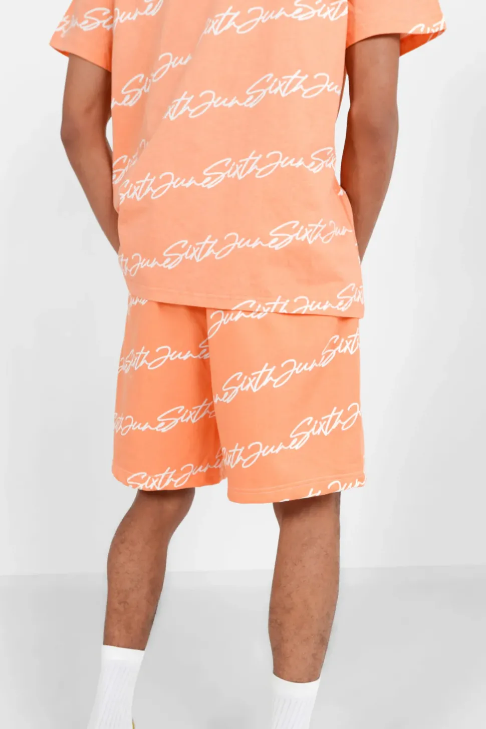 Short Logo Signature Imprime Orange
