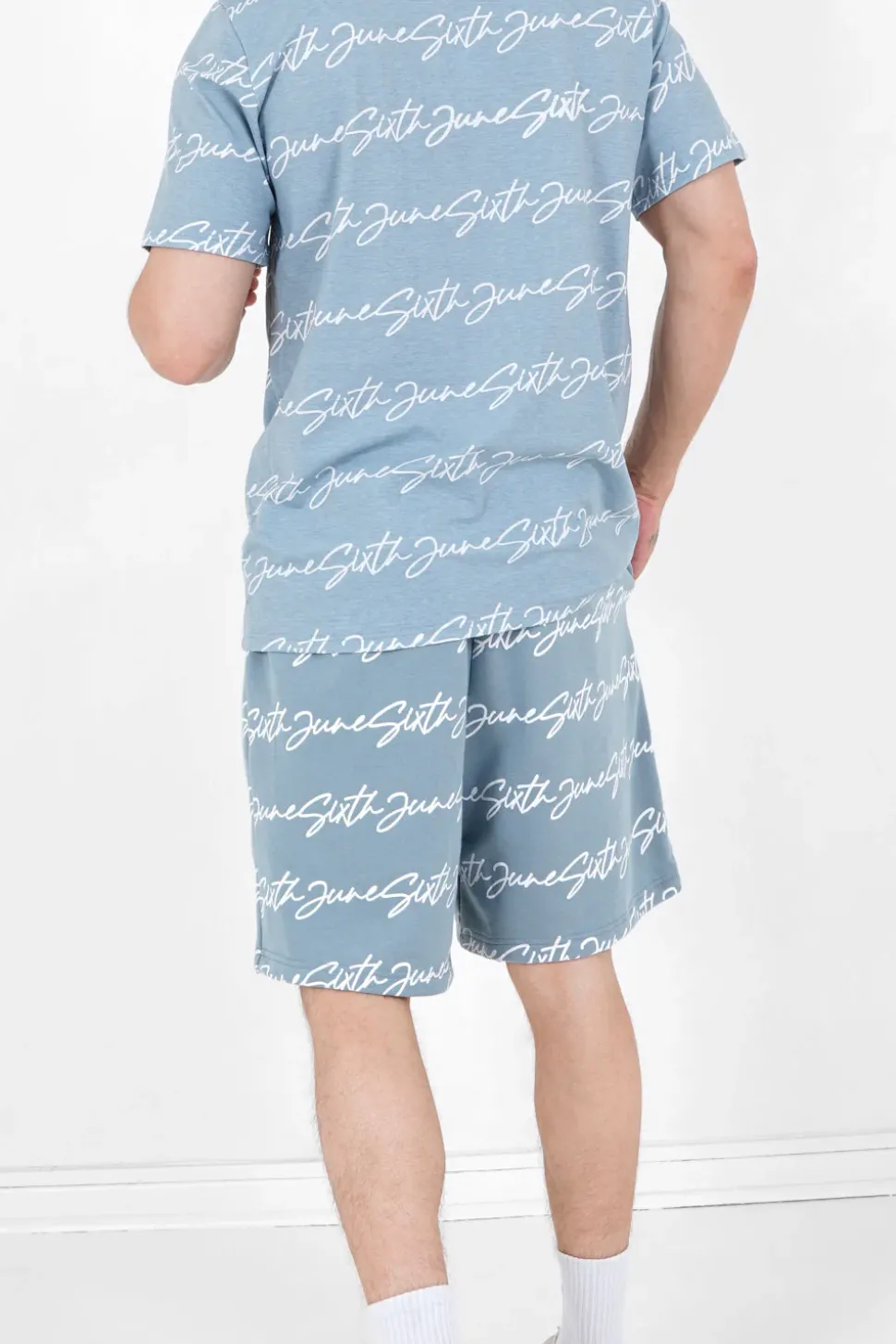 Short Logo Signature Imprime Bleu