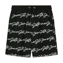 Short Logo Signature Imprime Noir