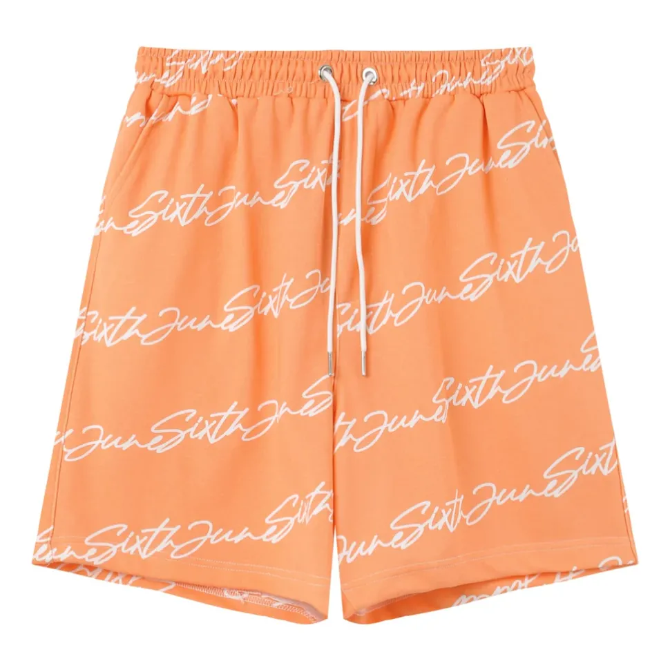 Short Logo Signature Imprime Orange