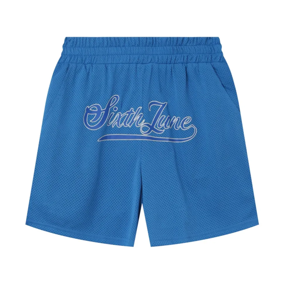 Short Mesh Logo Bleu