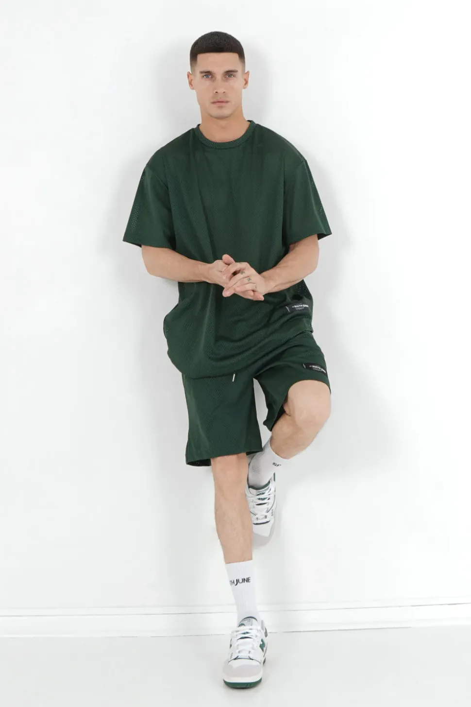 Short Mesh Logo Vert Fonce