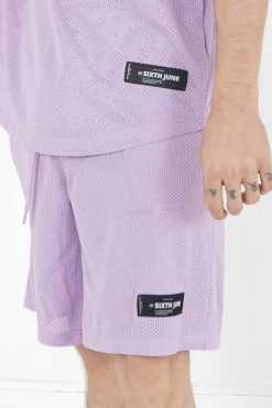 Short Mesh Logo Violet