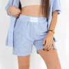 Short Monogramme Towel Bleu Clair