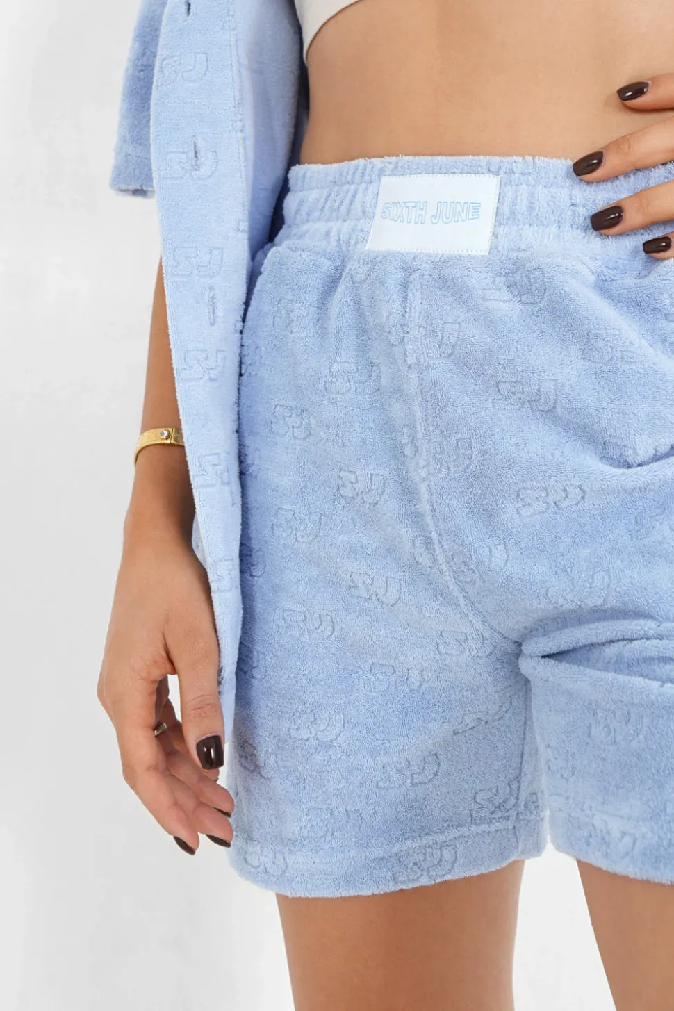 Short Monogramme Towel Bleu Clair