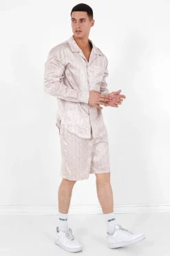 Short Satine Monogramme Beige
