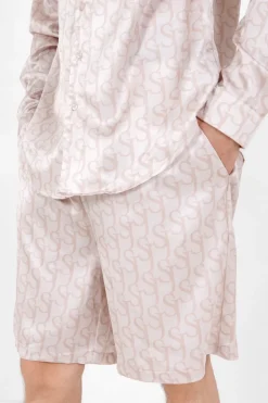 Short Satine Monogramme Beige