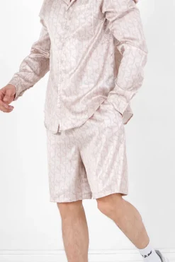 Short Satine Monogramme Beige