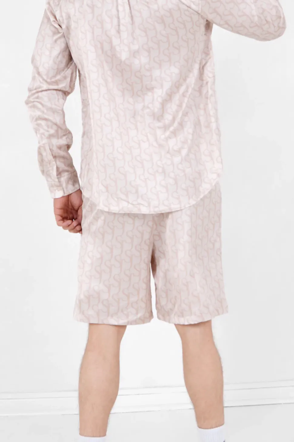 Short Satine Monogramme Beige