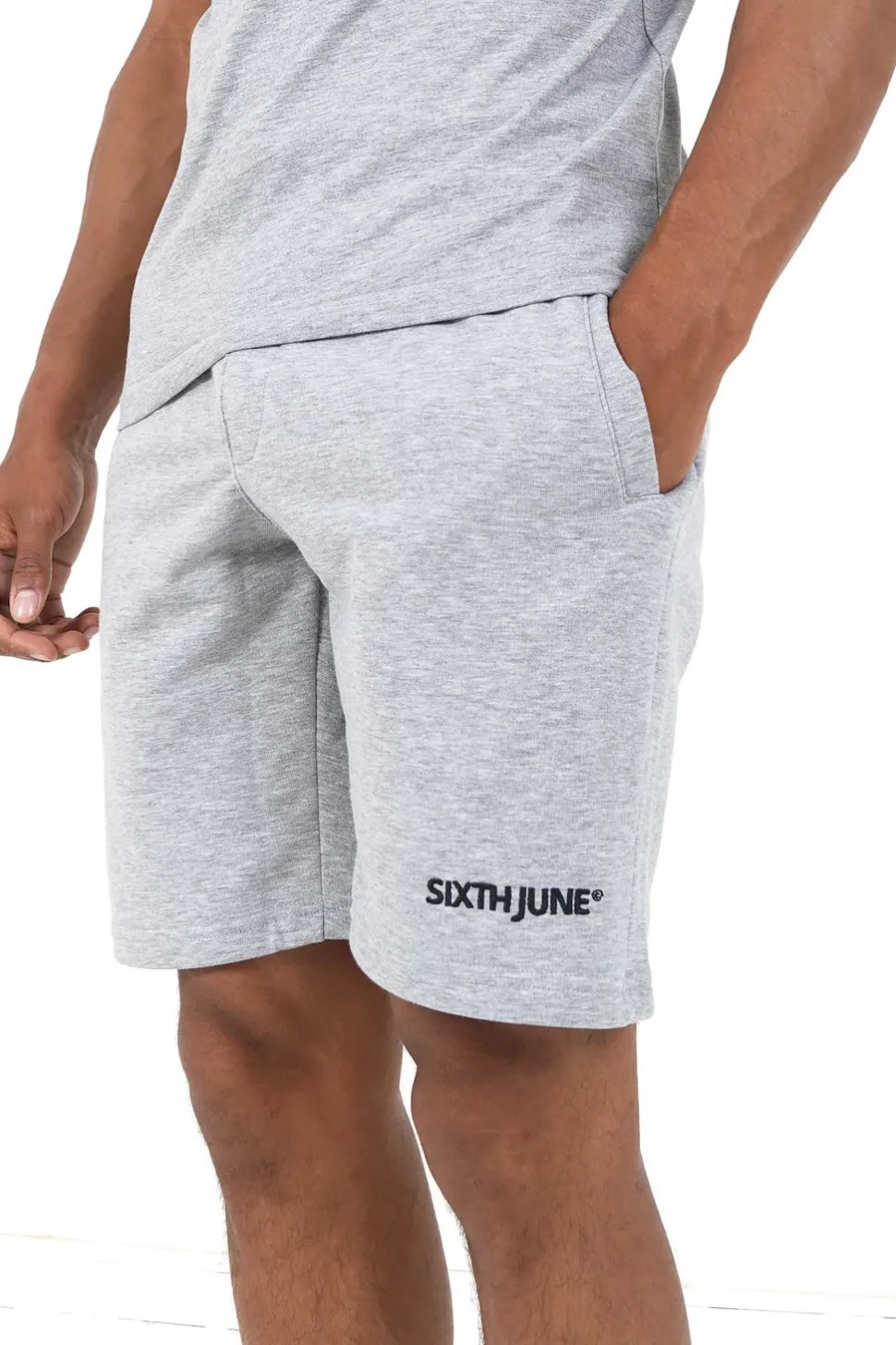 Short Soft Logo Brode Gris