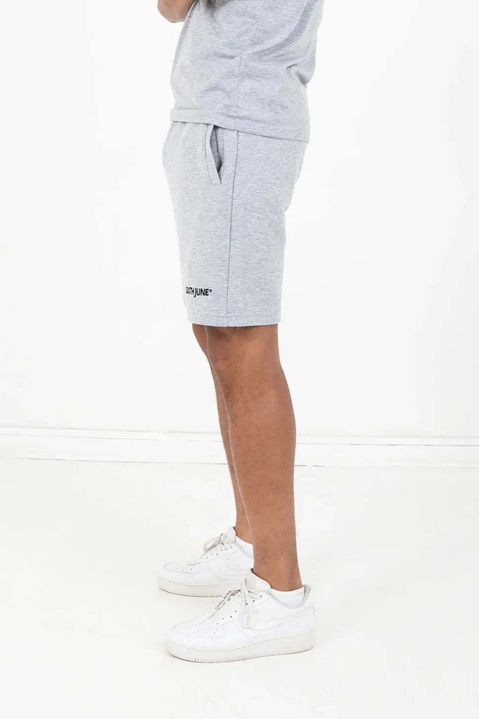 Short Soft Logo Brode Gris