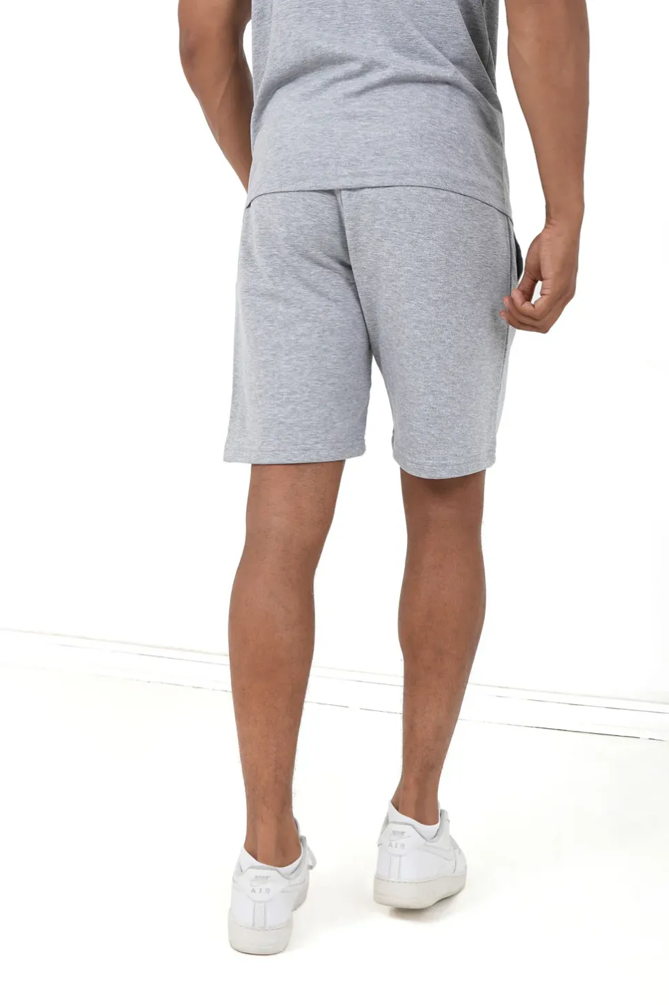 Short Soft Logo Brode Gris