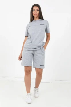Short Soft Logo Brode Gris
