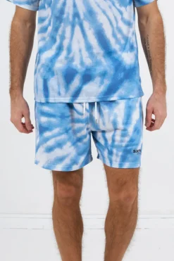 Short Tie Dye Logo Bleu