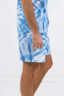 Short Tie Dye Logo Bleu