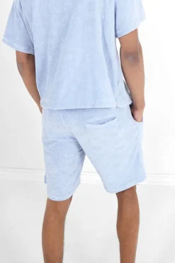 Short Towel Monogramme Bleu Clair