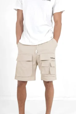 Short Utilitaire Logo Beige