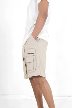 Short Utilitaire Logo Beige