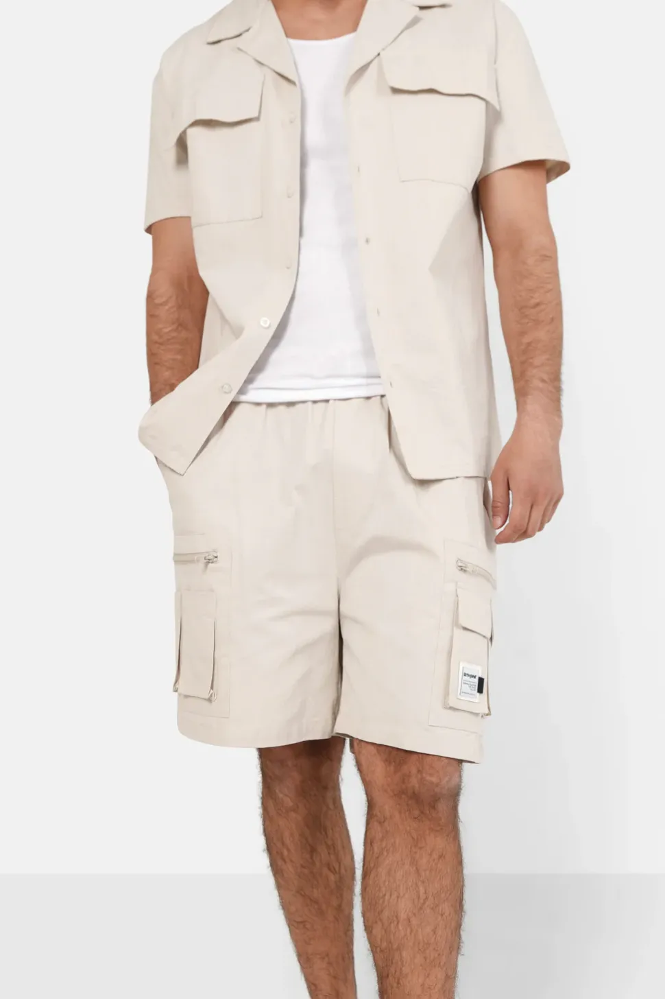 Short Utilitaire Poches Beige