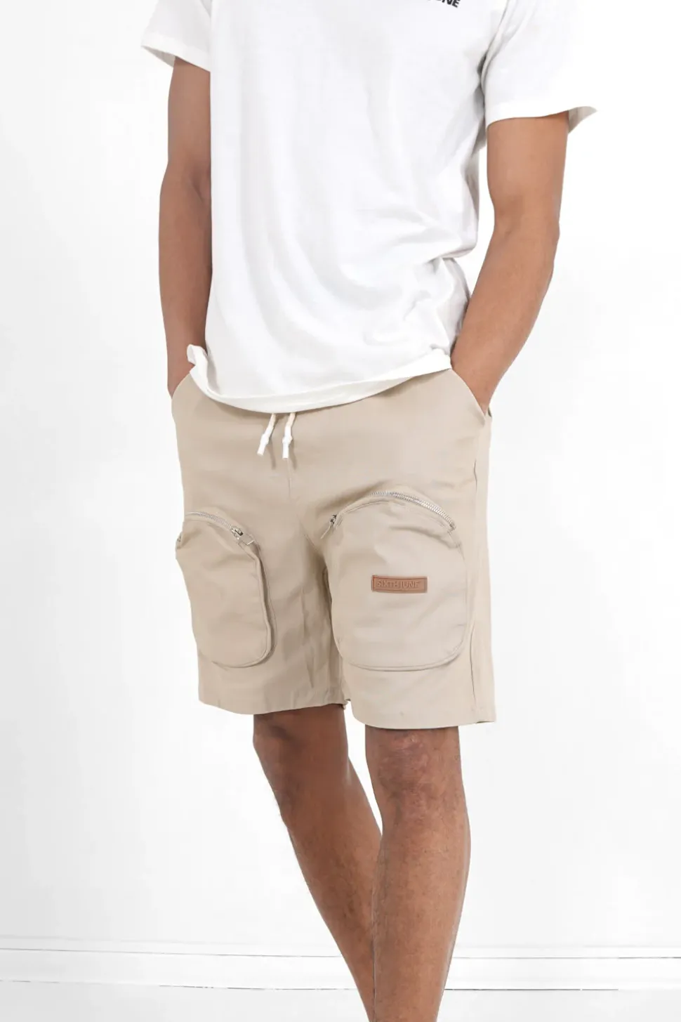 Short Utilitaire Poches Beige