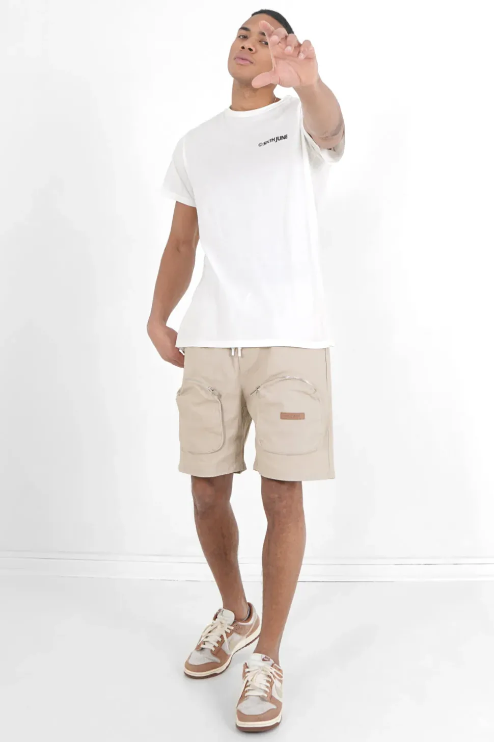 Short Utilitaire Poches Beige