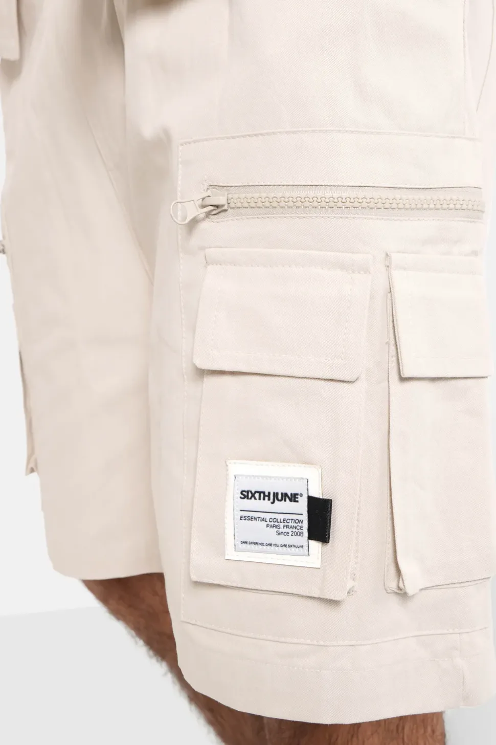 Short Utilitaire Poches Beige