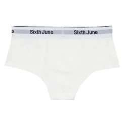 Shorty Long Bande Elastique Blanc