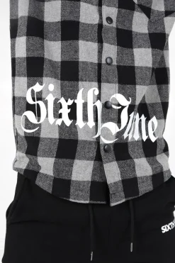 Surchemise Tartan Capuche Gris