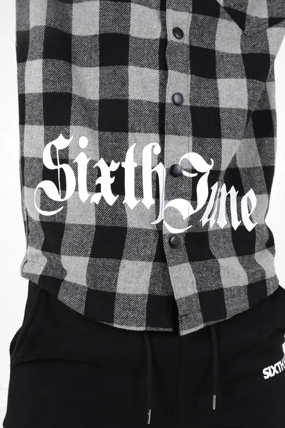 Surchemise Tartan Capuche Gris