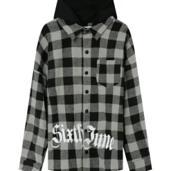 Surchemise Tartan Capuche Gris