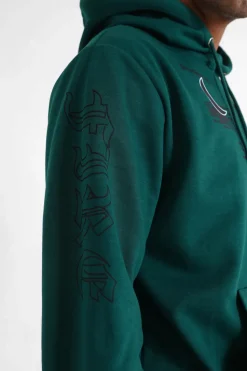 Sweat A Capuche Crew Vert Fonce