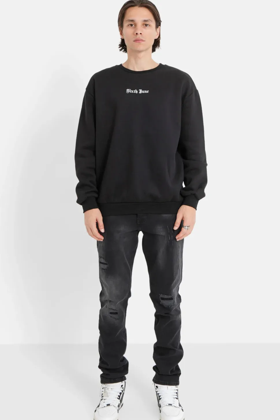 Sweat Broderies Crew Noir