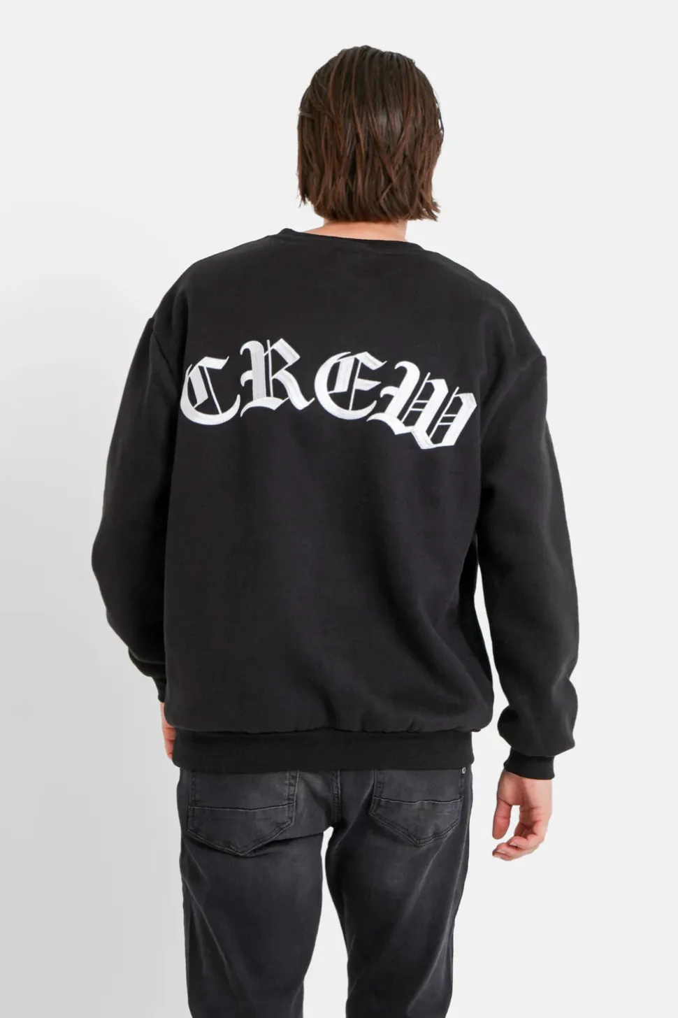 Sweat Broderies Crew Noir