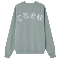 Sweat Broderies Crew Oversize Bleu Clair