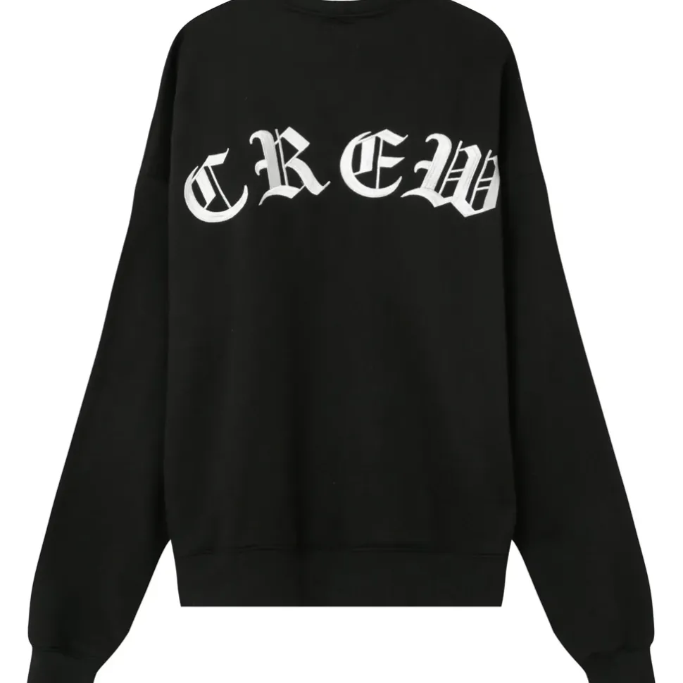 Sweat Broderies Crew Oversize Noir
