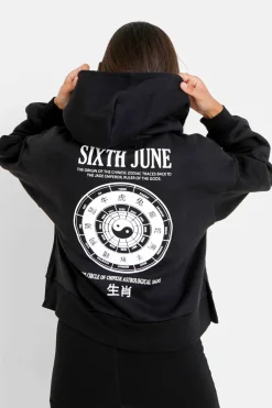 Sweat Capuche Astrologie Chinese Noir