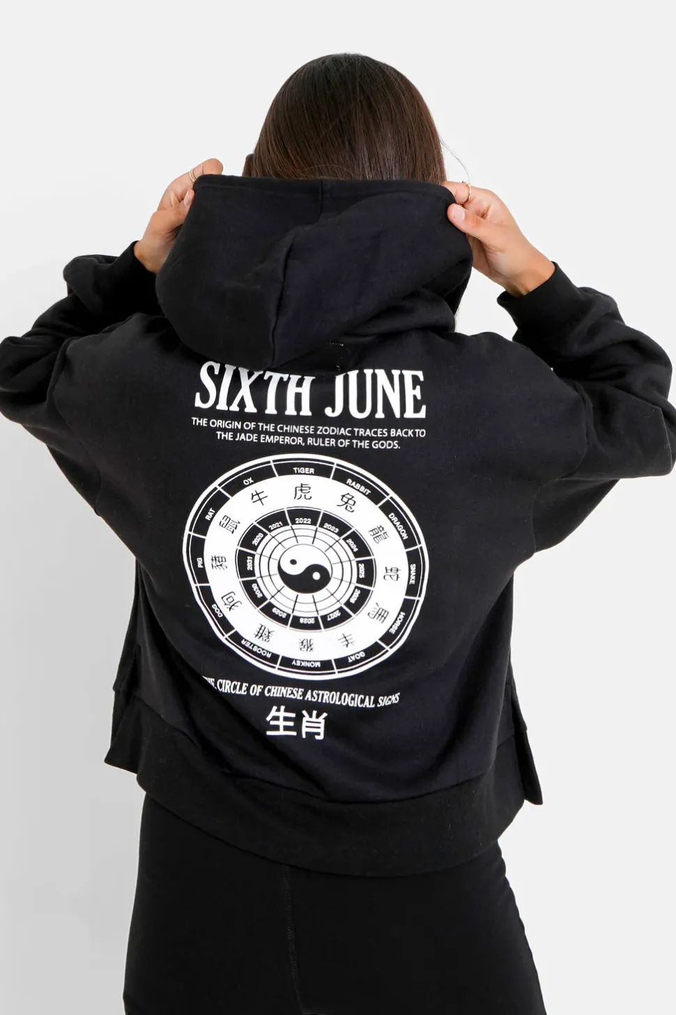 Sweat Capuche Astrologie Chinese Noir