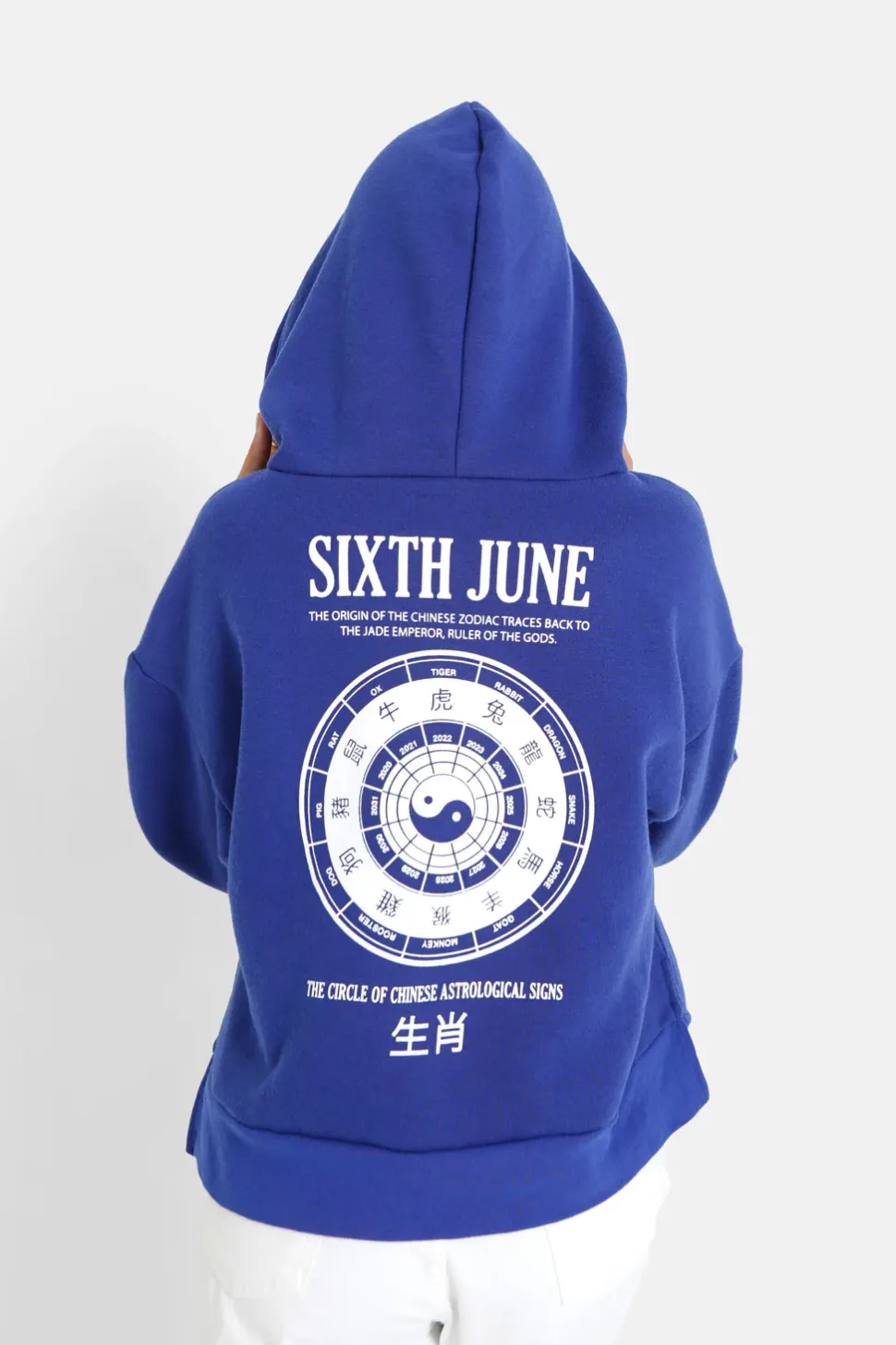Sweat Capuche Astrologie Chinese Bleu Fonce